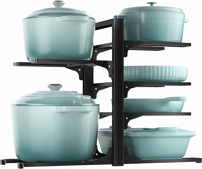 ORDORA Pots and Pans Organizer under Cabinet 13.78" Height, 6-Tier Kitchen by ORDORA