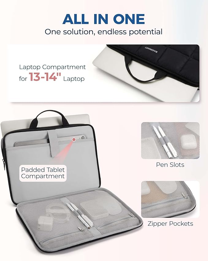 BAGSMART Laptop Case with Handle, Puffy Laptop Sleeve Bag - Image 4