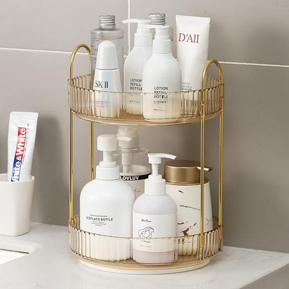 360 Rotating Makeup Organizer for Vanity, Bathroom Countertop Spinning Perfume - Image 2