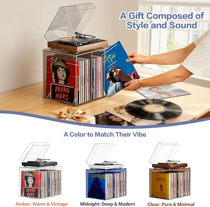 Bikoney Vinyl Record Storage, Stackable Cube Acrylic Vinyl Record Holder - Image 7