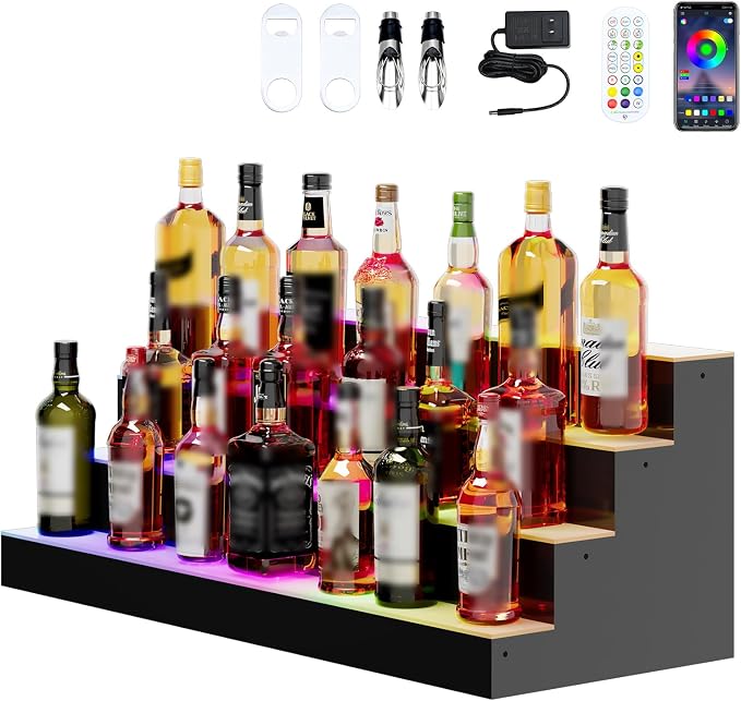 Dethan 4 Tier 40 Inch Liquor Bottle Display Shelf by ProfessionalAcrylicFactory