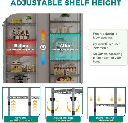 SINGAYE Shelf Wire Shelving Adjustable Storage Shelves Rack Standing Units - Image 5