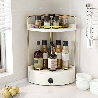 2-Tier Corner Bathroom Counter Organizer - Image 2