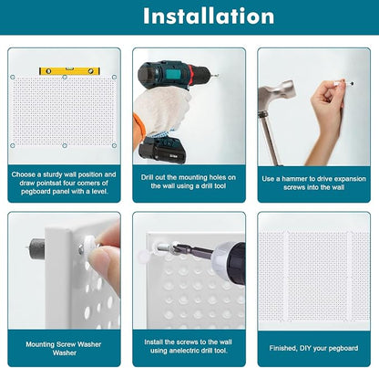 Pegboard Rack Garage Storage, Steel Pegboard Heavy Duty- 3 Pack 16-Inch X - Image 5