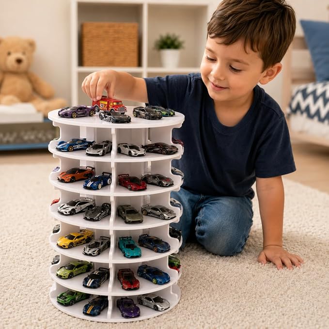 Krafetto 84-Slot Rotating Toy Car Display Tower - Image 7