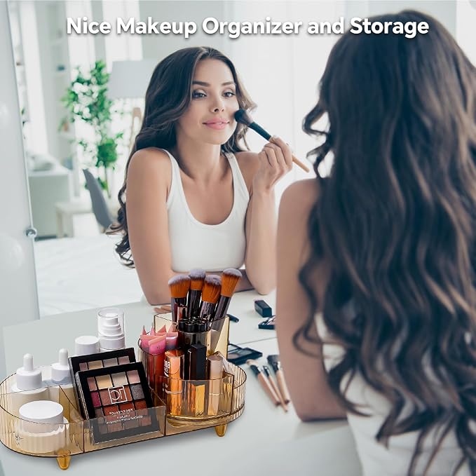 Cosmetic Makeup Storage Organizer, Countertop Makeup Perfume, Rotating Makeup - Image 5