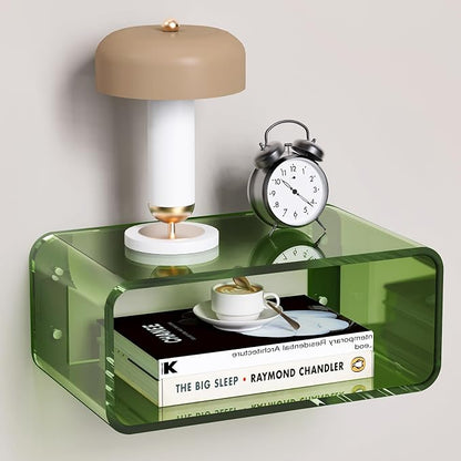 Acrylic Floating Nightstand, Bedside Table, Nightstand Shelf Wall Mounted by AcrylicTable