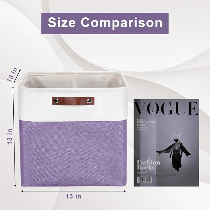 13x13 Cube Storage Bins, Collapsible Fabric Storage Box, 4 Pack Closet Baskets - Image 3