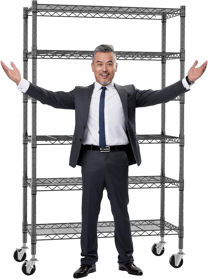 6-Tier Storage Shelves NSF Certified Wire Shelving Unit on Wheels Heavy Duty - Image 8