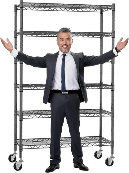 6-Tier Storage Shelves NSF Certified Wire Shelving Unit on Wheels Heavy Duty - Image 8
