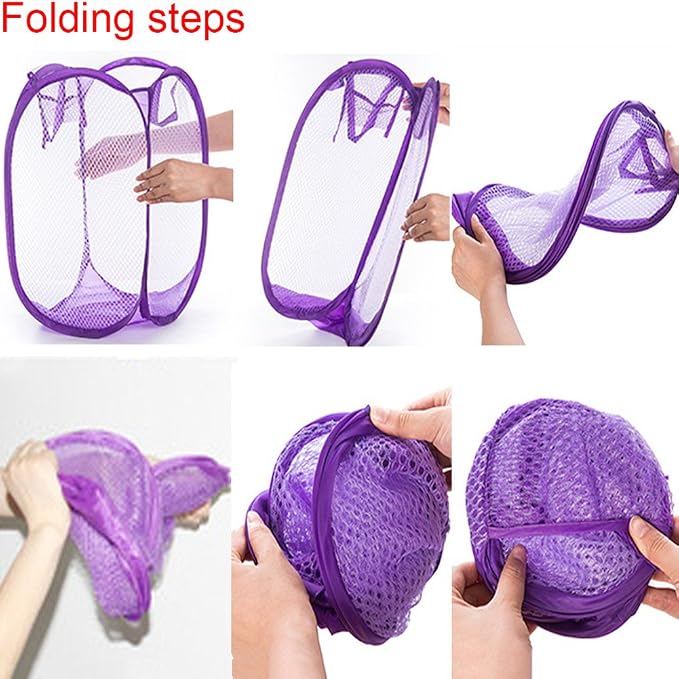 RZJZGZ Foldable Pop-Up Mesh Laundry Hamper - Image 4