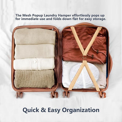 Pop Up Laundry Hamper, Mesh Laundry Basket Collapsible, Foldable Hamper - Image 4