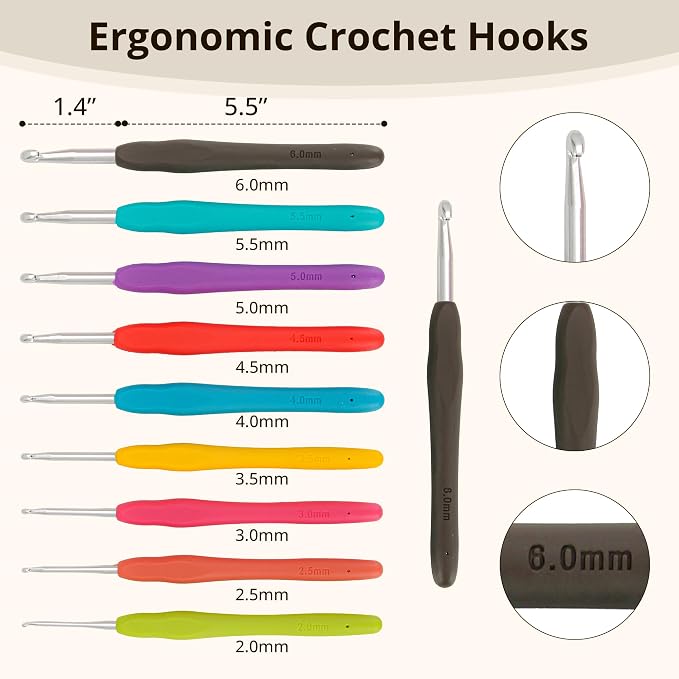 BAGCRAZY Stand-Up Crochet Hook Case Organizer, Travel Craft Holder - Image 4