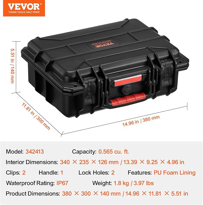 VEVOR Weatherproof Hard Case, Heavy Duty Protective Dry Box - Image 8