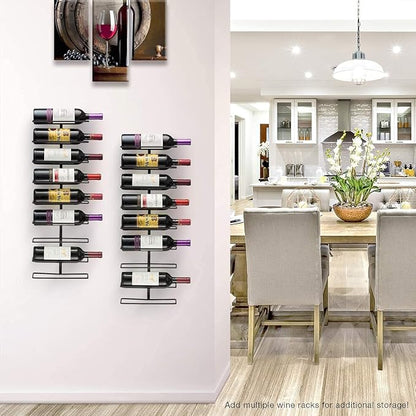 Sorbus Wall Mount Wine Rack 3-Pack – Holds 9 Bottles Each – Black Metal Wine - Image 4