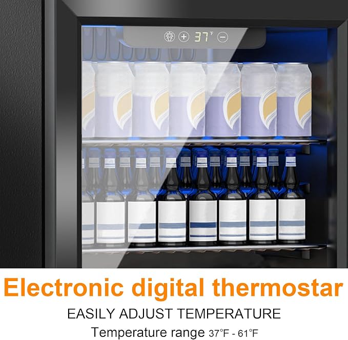 Beverage Refrigerator Cooler, 72 Can Mini Fridge Glass Door - Image 4