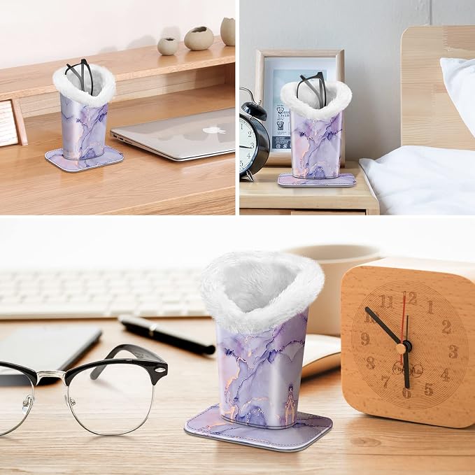 Fintie Plush Lined Eyeglasses Holder, Glasses Stand Case, Anti-scratch Glasses - Image 5