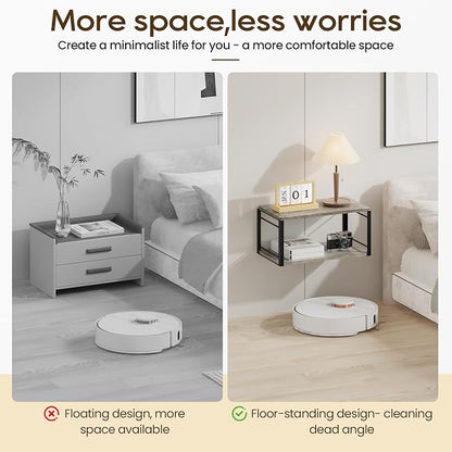 Floating Nightstand Wall Shelf, Wood Bedside Shelf Wall Mounted Nightstand Set - Image 5