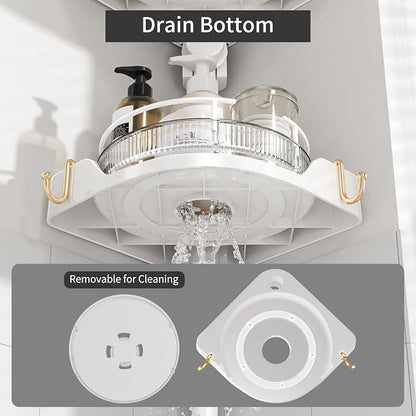 akinbas 360° Rotating Shower Caddy Tension Pole - Image 9
