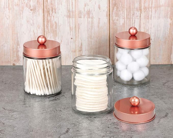 Amolliar Apothecary Jars Bathroom Storage Organizer -Countertop Storage - Image 4