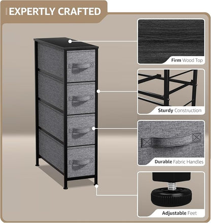 Sorbus Narrow Dresser with 4 Drawers - Image 4