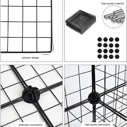 C&AHOME Wire Cube Storage, 12-Cube Storage Organizer Metal, C Grids Storage - Image 6