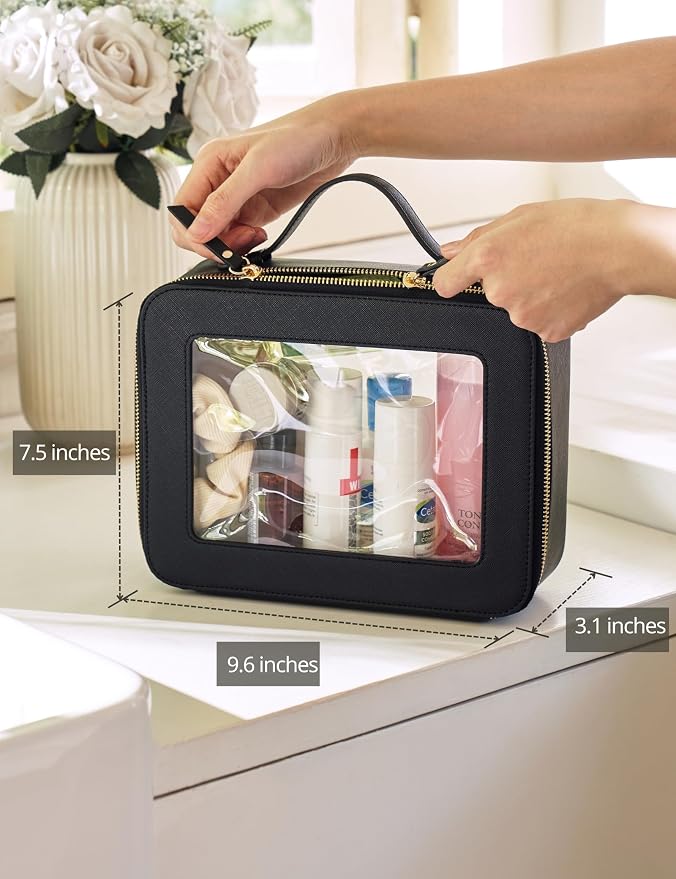 Popvibe Clear Makeup Bag Travel Cosmetic Case Transparent Toiletry Bag - Image 3