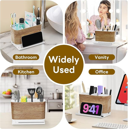 Bathroom Organizers and Storage 6 Slots Wood Grain Electric Toothbrush Holders - Image 6