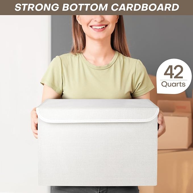 Large 17" 42 Quarts Collapsible Stackable Storage Bins - Image 6