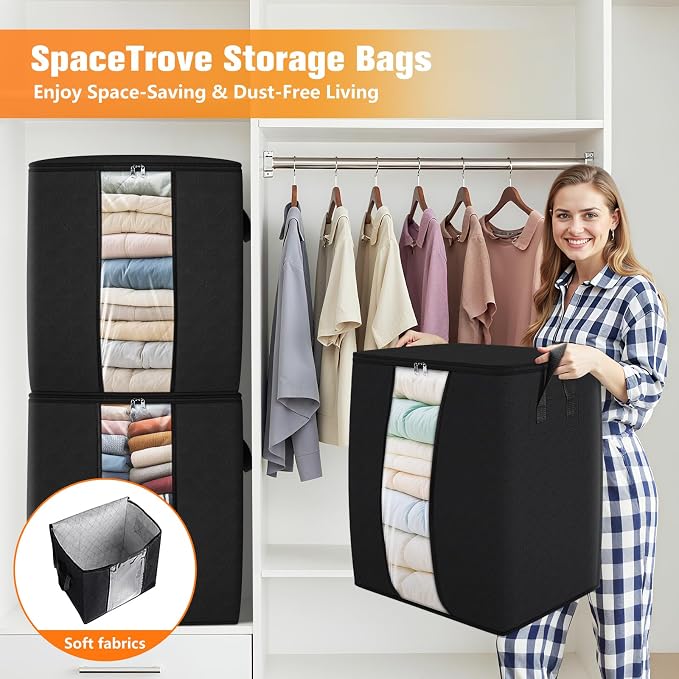 SpaceTrove Clothes Storage Bags, 80L Large Capacity Containers - Image 6