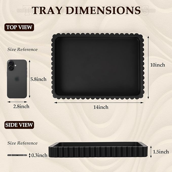 Concrete Decorative Tray for Coffee Table Decor, Rectangular Modern Decorative - Image 4