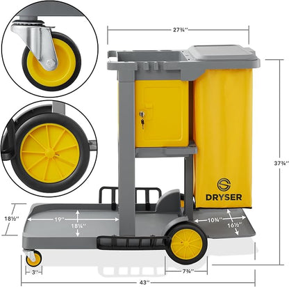 Dryser Commercial Janitorial Cleaning Cart on Wheels - Image 4