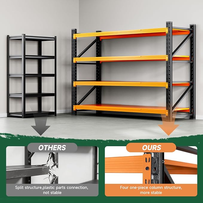 Letaya 4000LBS Heavy Duty Storage Shelves, 4 Tier Large Tall Industrial Shelving - Image 8