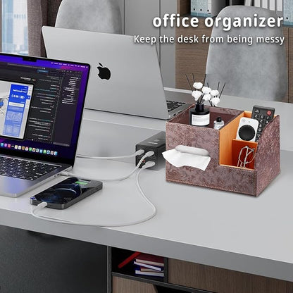 PU Leather Tissue Box Cover Square, Tissue Box Holder Organizer - Image 7