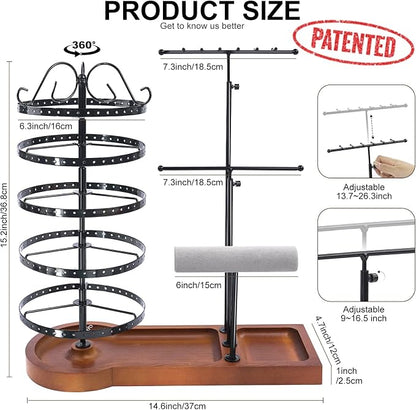 Jewelry Organizer Stand, Metal Rotating Earring Holder Organizer - Image 2