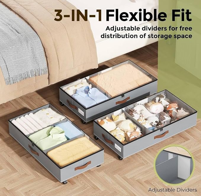 Under Bed Storage with Wheels, Rolling Underbed Metal Drawer, Low-Profile - Image 5