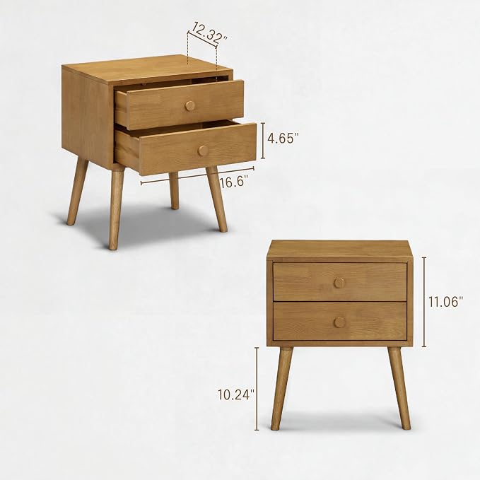 NTC Lux Nightstand with 2 Drawers, Featuring Adaptable Design, 150 lbs Load - Image 7