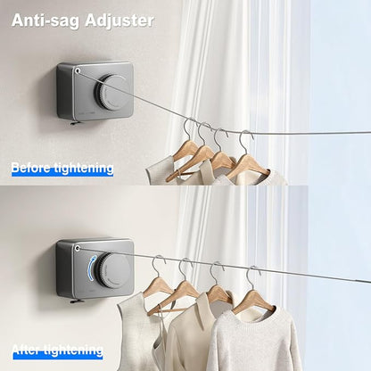 Retractable Clothesline Indoor, Non-Sagging Outdoor Clothes Line Retracting - Image 3