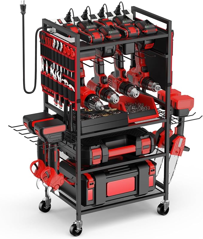 JUNNUJ Garage Large Power Tool Organizer Cart by JUNNUJHome