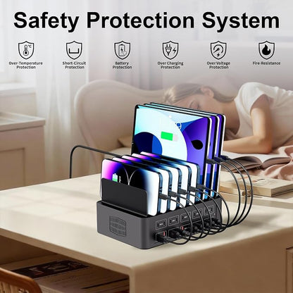150W/35A Charging Station for Multiple Devices, 20 Port USB C Fast Charging - Image 5