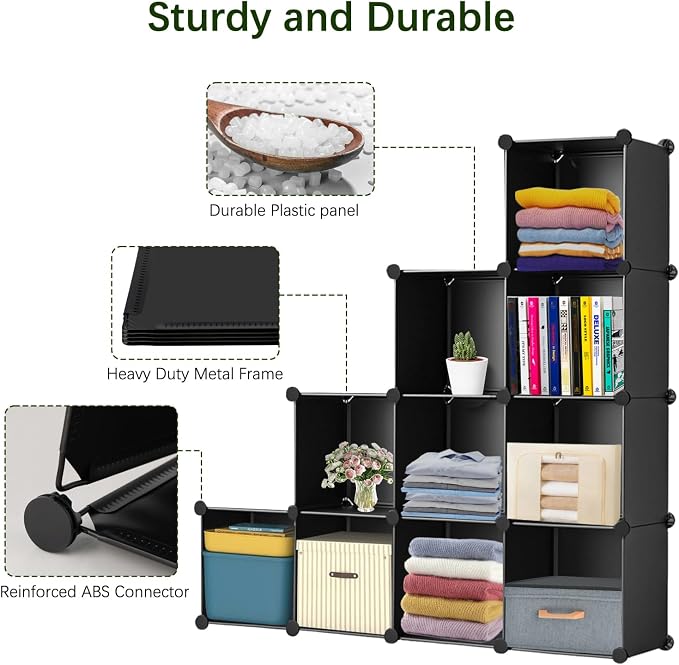 Whitmor 16 Cube Closet Organizers and Storage, Stackable Plastic Closet Shelves - Image 4