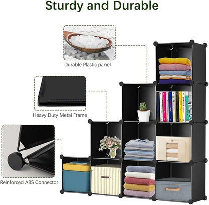 Whitmor 16 Cube Closet Organizers and Storage, Stackable Plastic Closet Shelves - Image 4