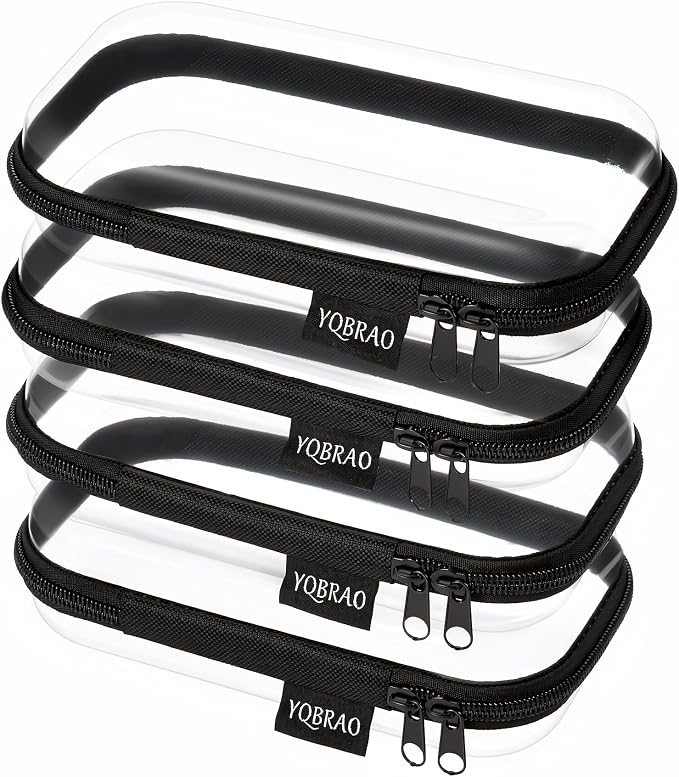 YQBRAO 4-Pack Clear Hard Shell Zipper Case, 1.2mm Ultra-Thick Diaper Bag by Unknown