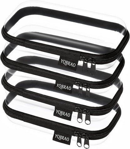 YQBRAO 4-Pack Clear Hard Shell Zipper Case, 1.2mm Ultra-Thick Diaper Bag by Unknown