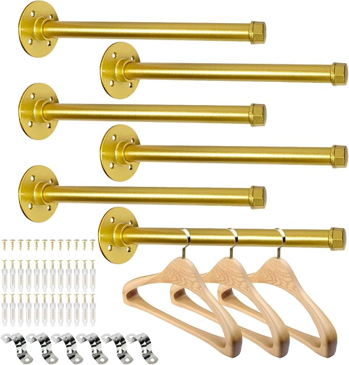 Pintuson 6 Pcs Industrial Pipe Clothes Bar 12 Inch by HOME