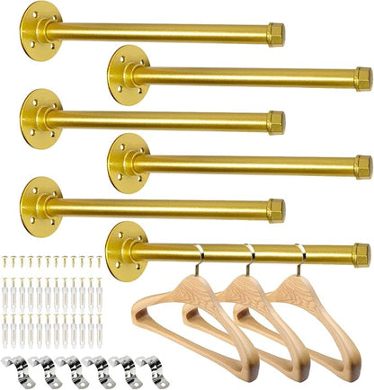 Pintuson 6 Pcs Industrial Pipe Clothes Bar 12 Inch by HOME