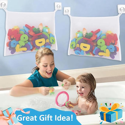 Bath Toy Net for Tub – Large Bath Toy Storage, Mesh Bath Toy Holder for Bathtub - Image 6
