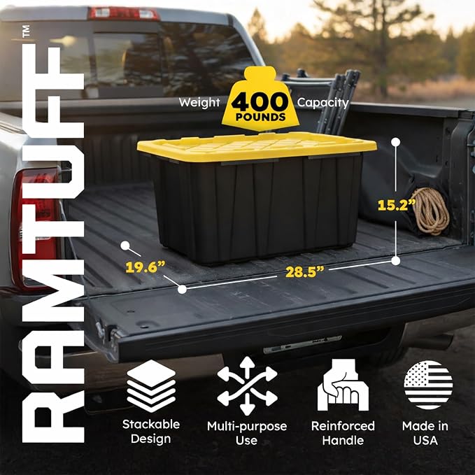 Ramtuff 6 Pack Heavy Duty Stackable Storage Container - Image 2