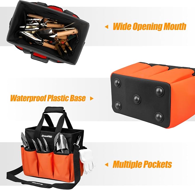 GRENPRO Garden Tool Bag Organizer, Heavy Duty Gardening Tote Toolbox - Image 5