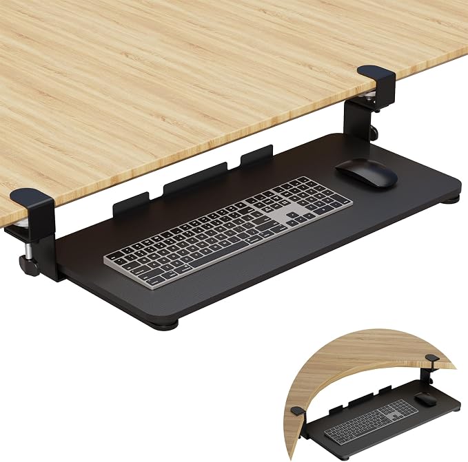 WALI Keyboard Tray Under Desk, Pull-Out Keyboard & Mouse Tray by WALI